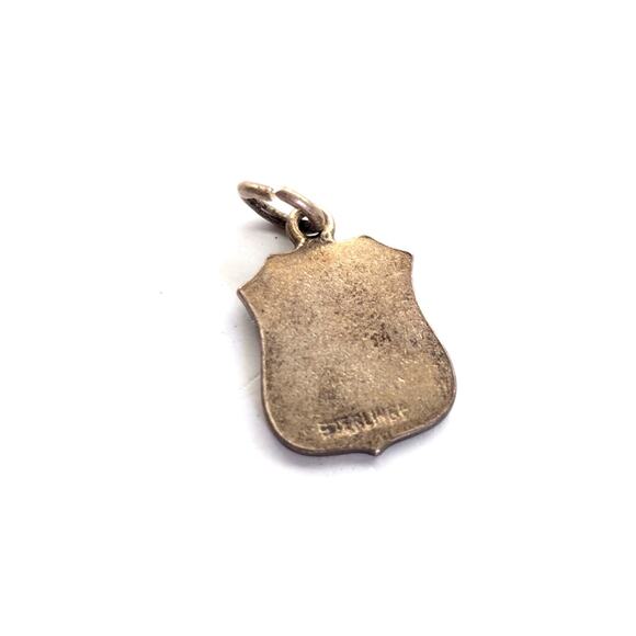 Vintage Ste Adele Enamel Sterling Silver Skiing Small Pendant Bracelet Charm - Picture 2 of 3